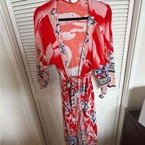 Floral Red Kimono Robe